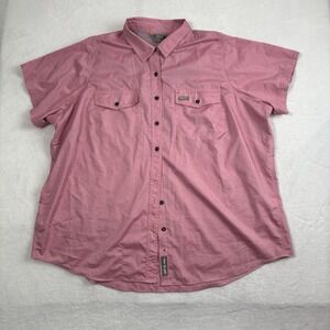 Ariat Rebar Pink Short Sleeve Button Up Collared Shirt Women's 2X